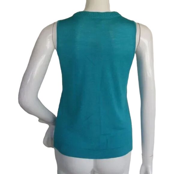 new CHICO'S Tank Top, 0/S, Knit, Cyan Trisha, Modest cut - Picture 5 of 11